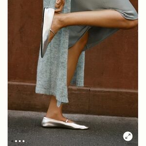 Jeffrey Campbell Dancerina Ballet Flats Mary Janes Silver